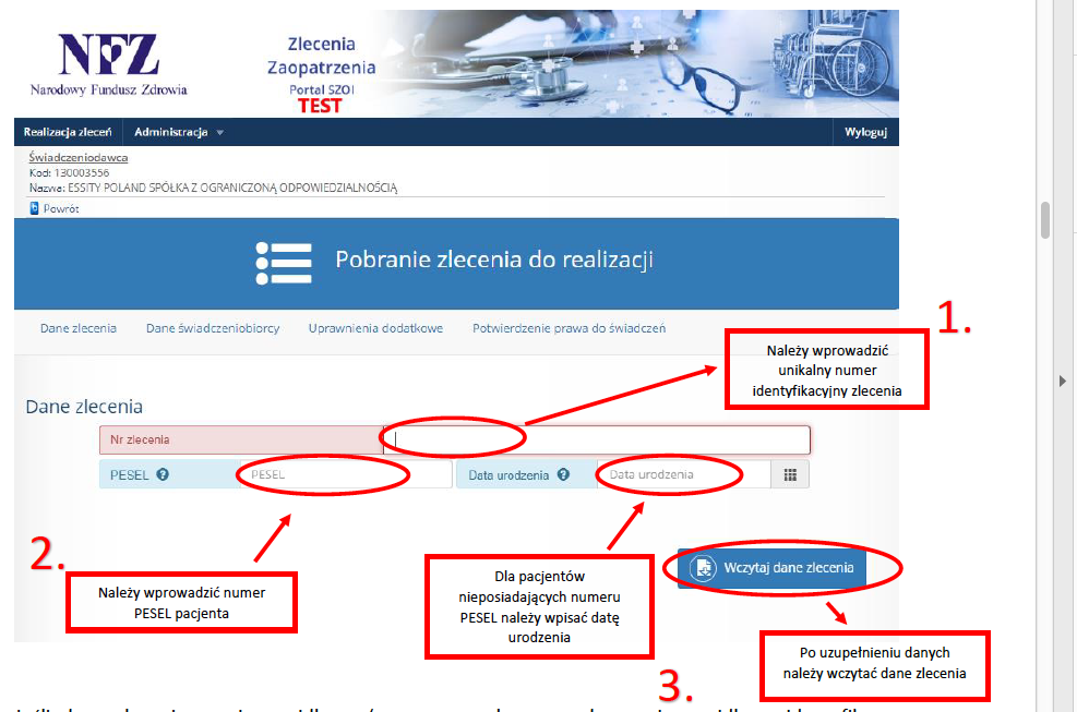 realizacja wniosków na pieluchomajtki kamsoft