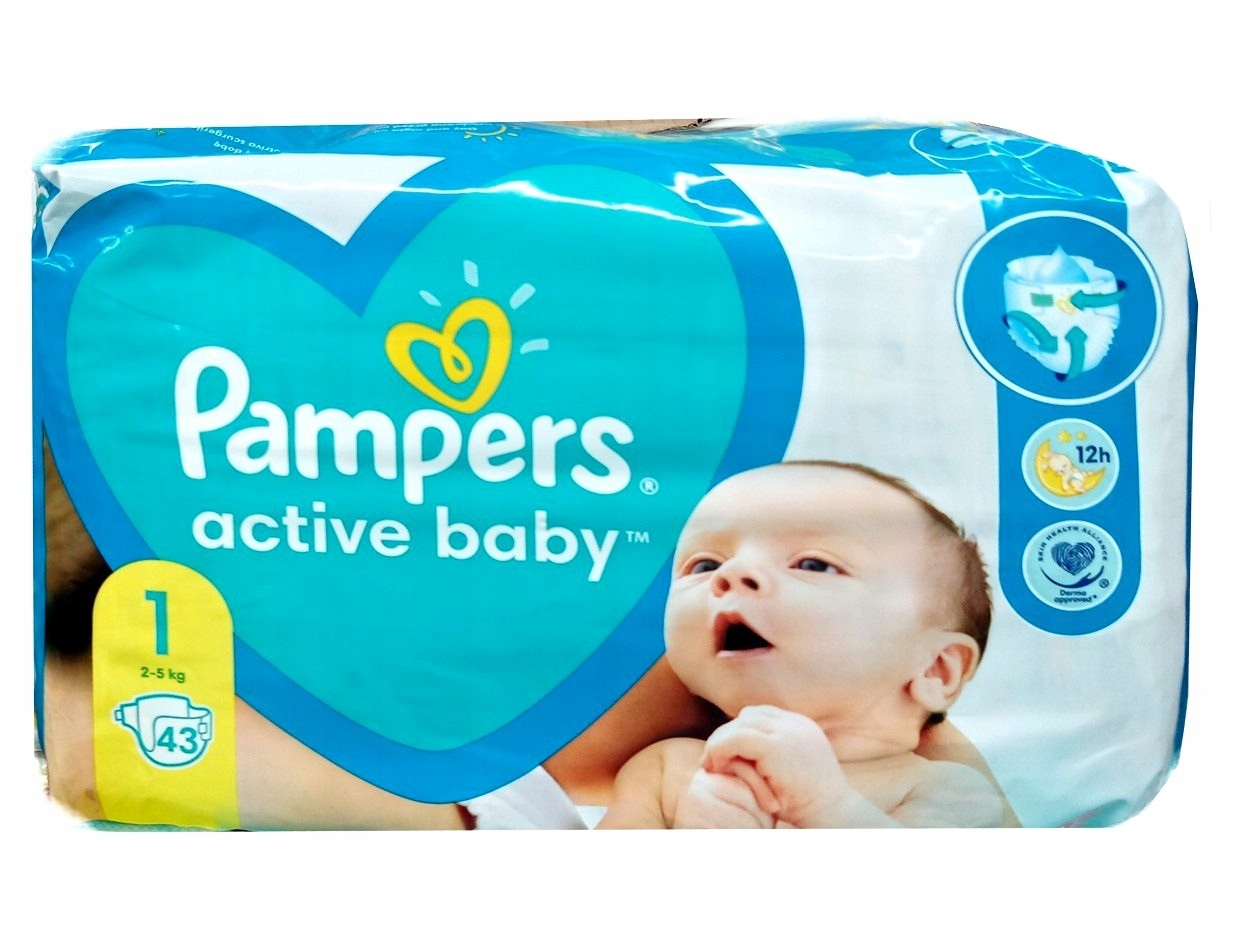 pampers active baby 1 pieluszki newborn 43 sztuk