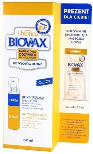 lbiotica biovax quick dwufazowa odżywka do włosów słabych i wypadających