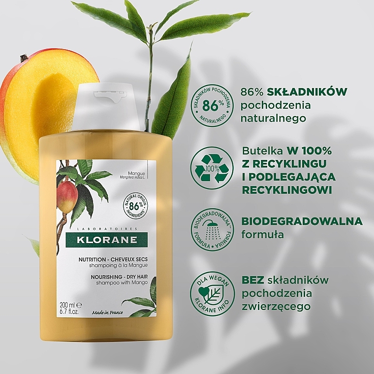 klorane szampon do włosów na bazie wyciągu z mango wizaz