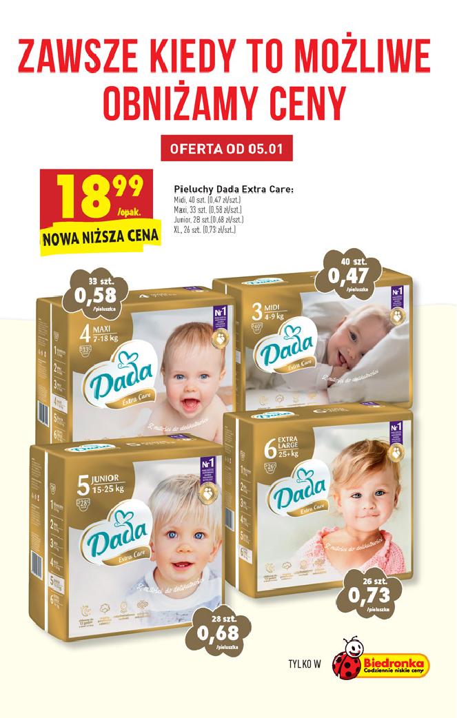 biedronka oferta pieluchy dada