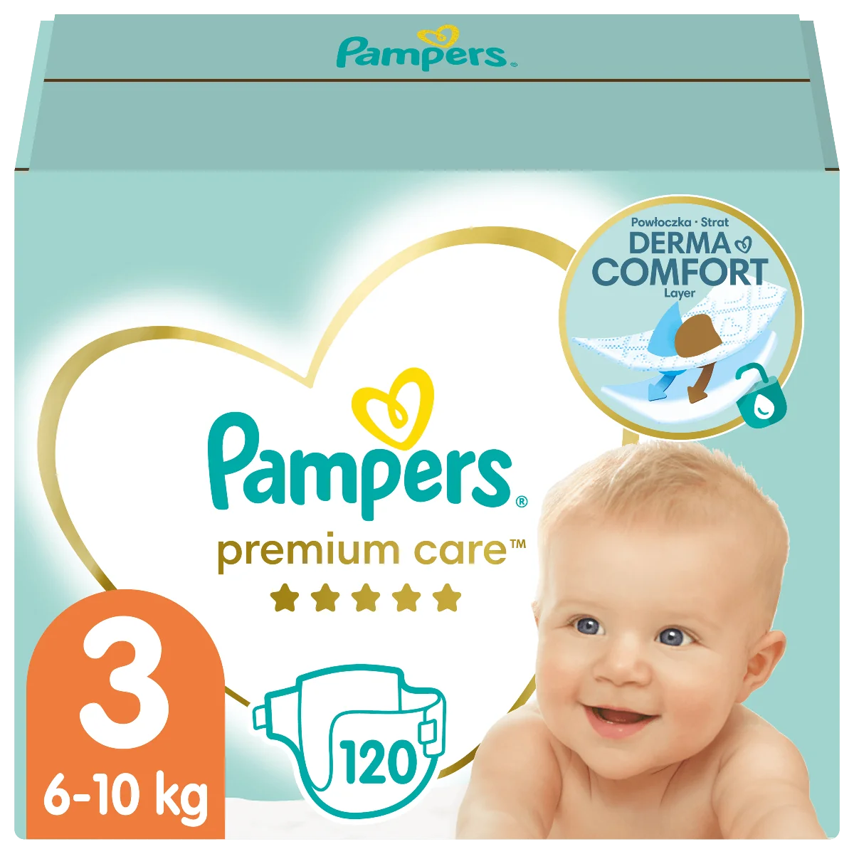 10 sztuk pampers premium care rozmiar 3