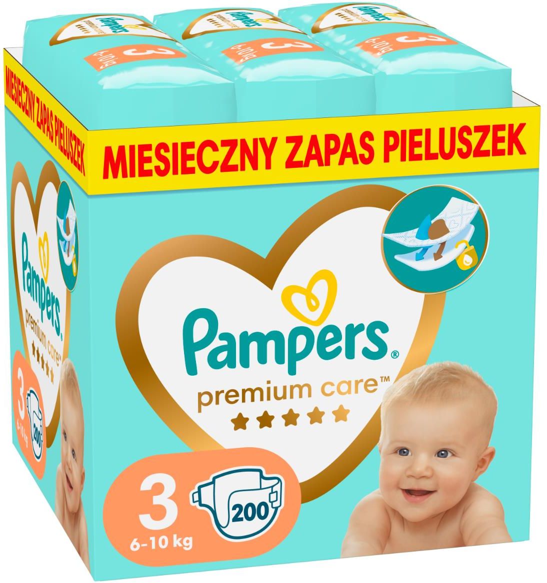 10 sztuk pampers premium care rozmiary