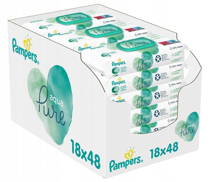 pampers aqua pure chusteczki nawilżające 18x ceneo