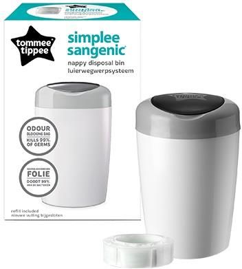 tommee tippee kosz na pieluchy sangenic simplee biały