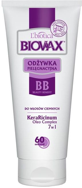 lbiotica biovax bb beauty benefit odżywka do włosów ciemnych