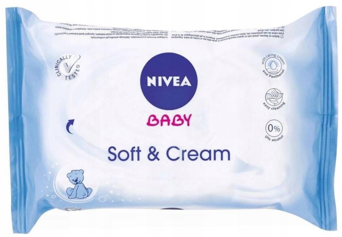 chusteczki nawilżane nivea baby soft&cream nowe 63szt