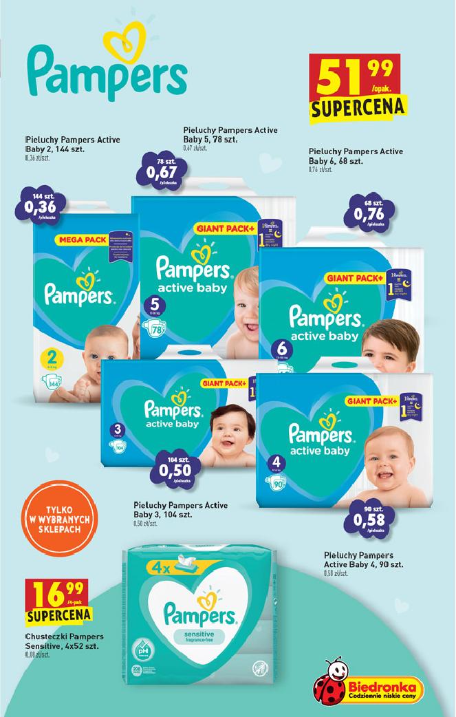 pampers 144 szt biedronka