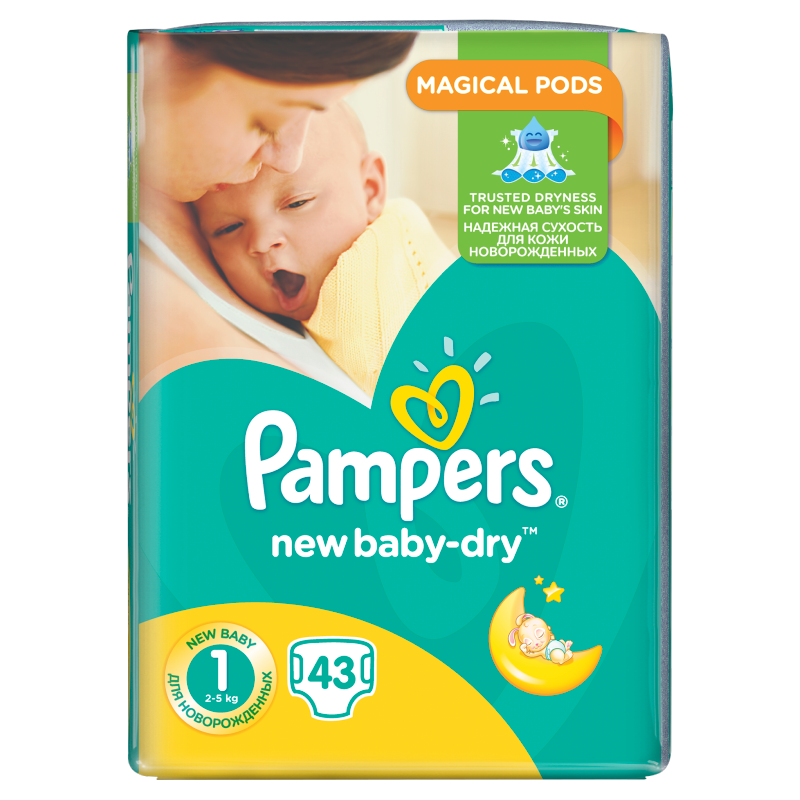 pampers new baby-dry pieluchy 1 newborn 43 szt pieluszki