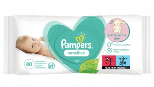 pampers sensitive chusteczki 4x64