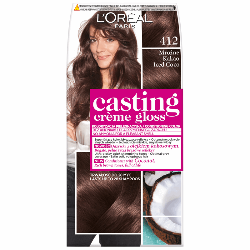 loreal casting creme gloss szampon koloryzujący 412 mroźne kakao ceneo