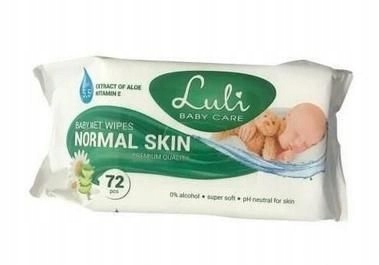 luli baby care nawilżane chusteczki normal 72 sztuki