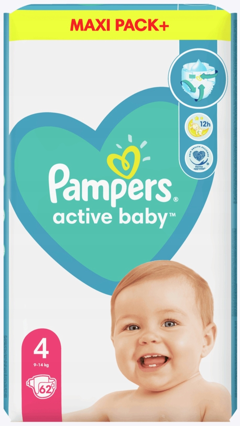 pampers active baby 62 szt