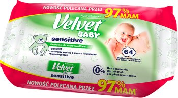 ceneo velvet baby sensitive chusteczki nawilżane 64 szt