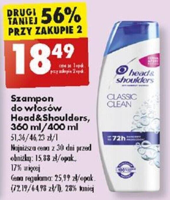 biedronka szampon head shoulders cena 400ml