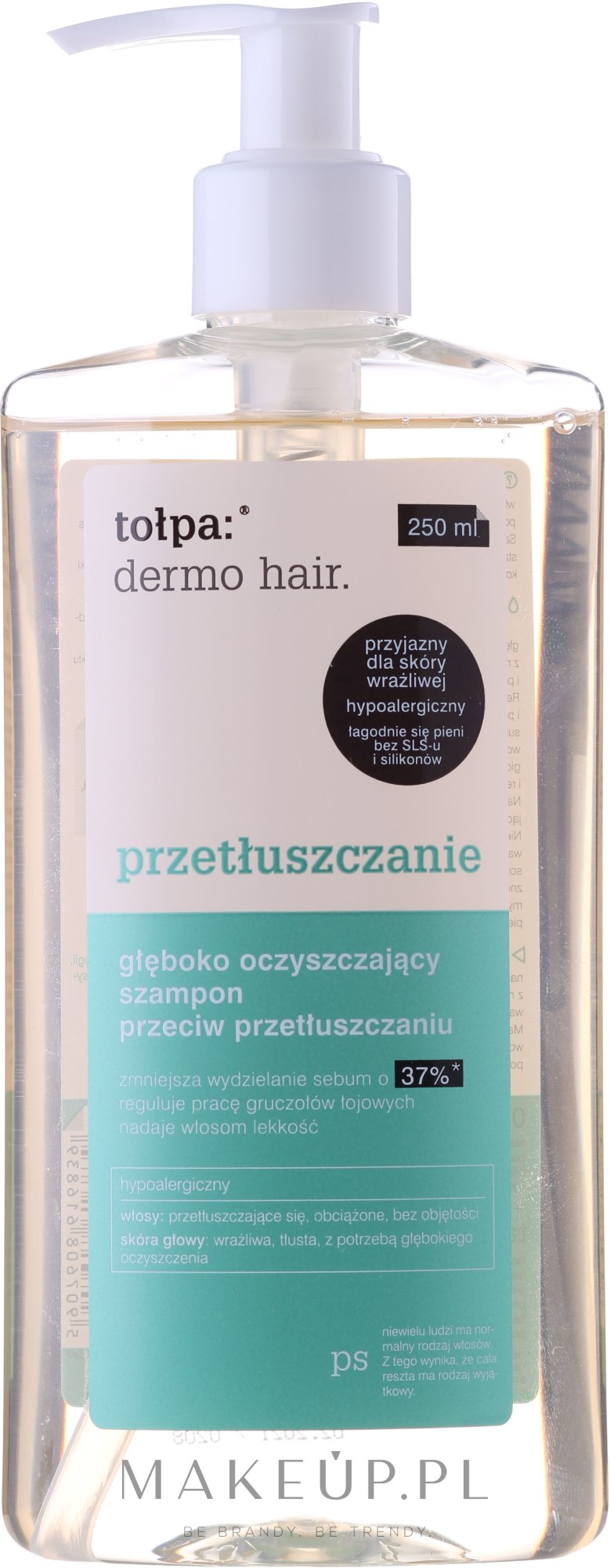 tołpa dermo hair głęboko oczyszczający szampon przeciw przetłuszczaniu 250ml