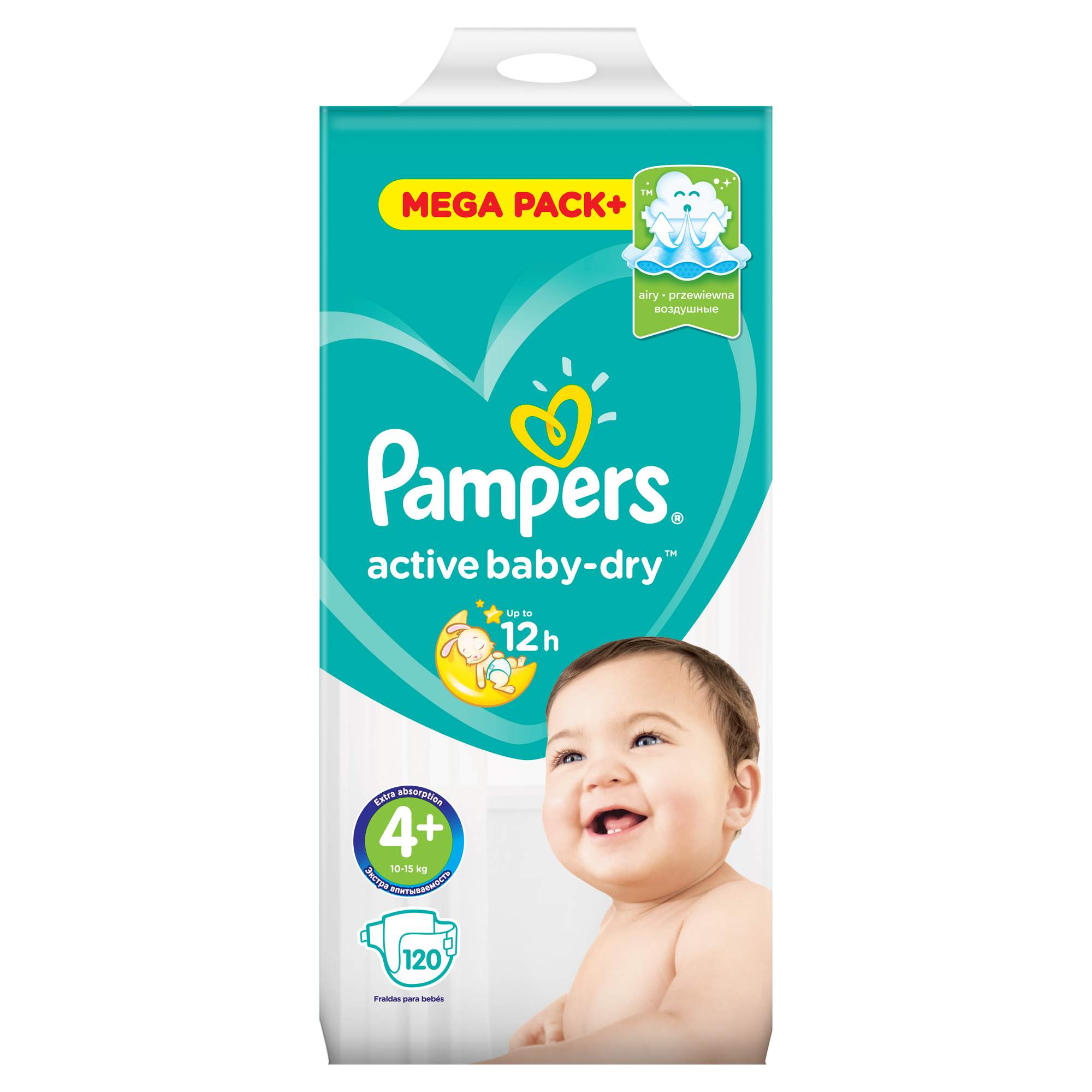 pampers active dry 4+ 120 sztuk