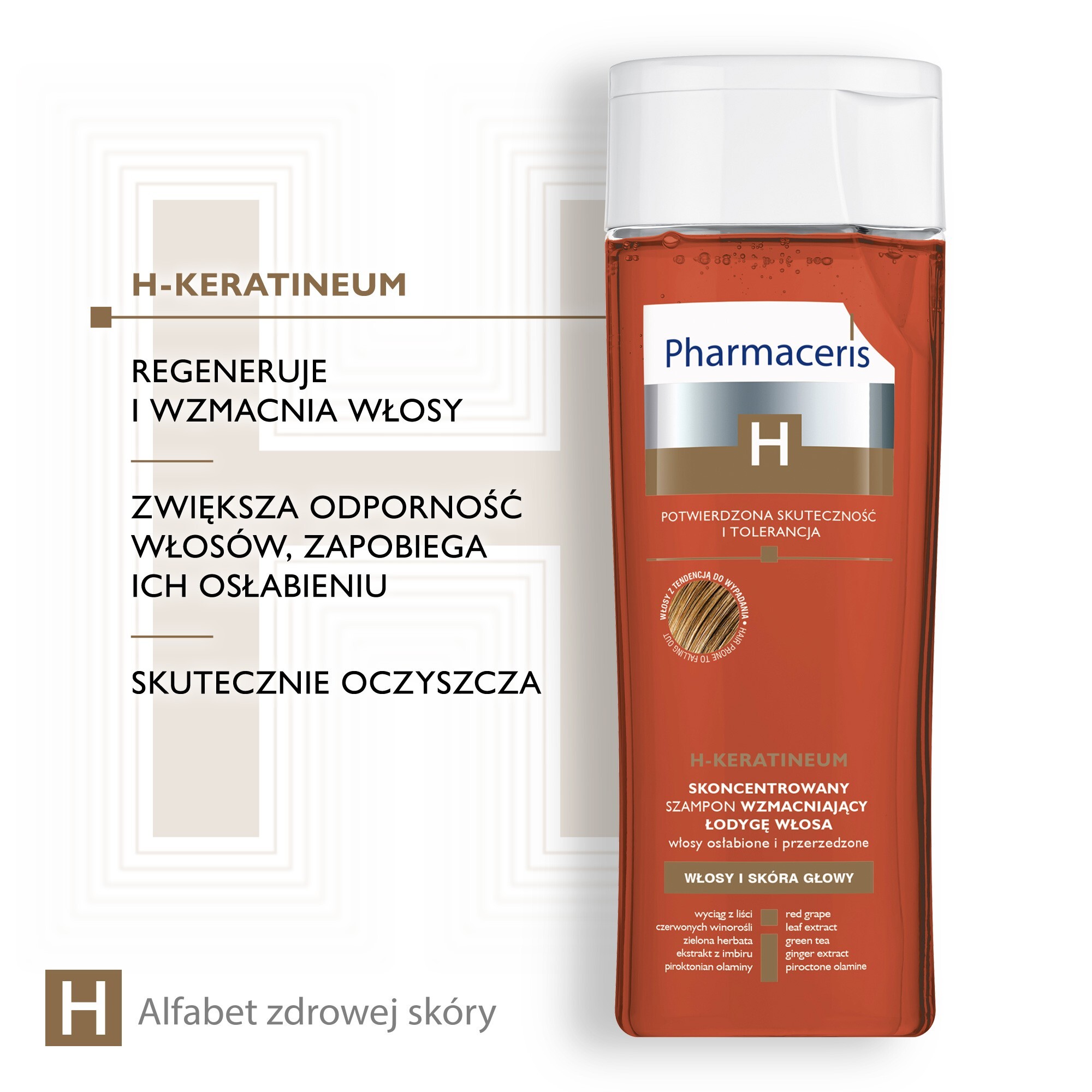 h-keratineum szampon wzmacniający do włosów osłabionych pharmaceris