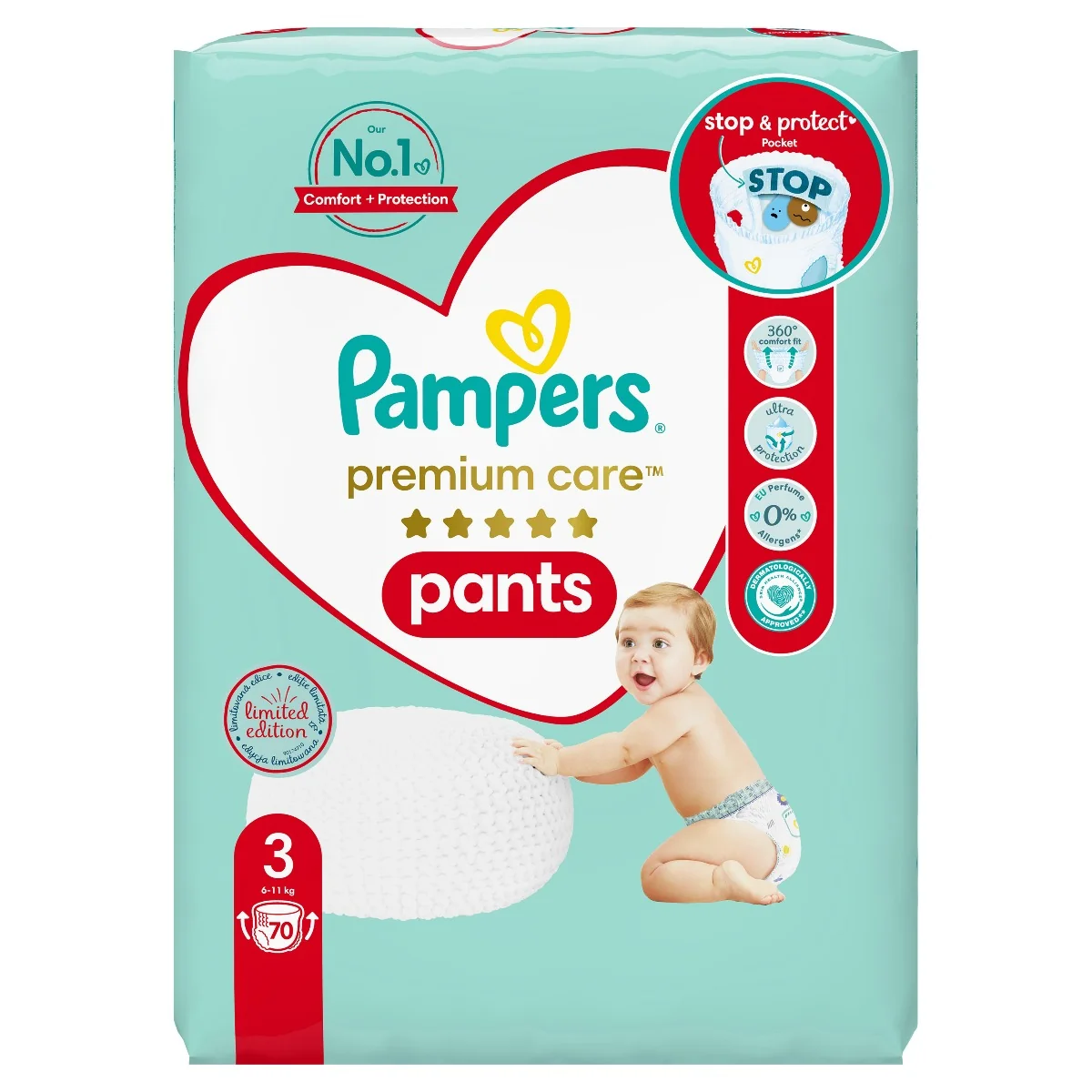 10 sztuk pampers premium care rozmiar 3