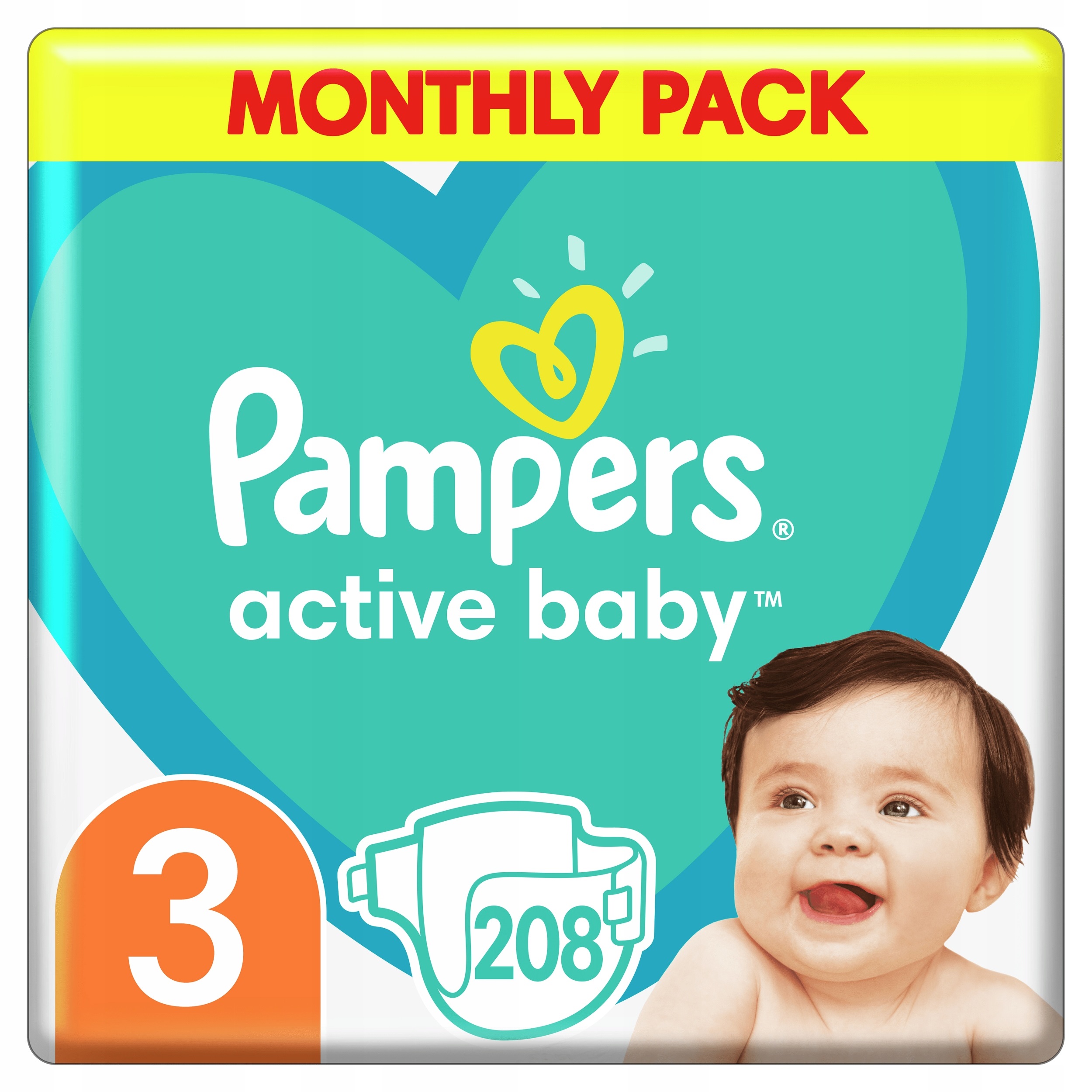 pampers pieluszki active baby 3 midi 208 szt