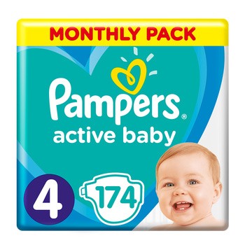 pampers active baby 4 174 szt