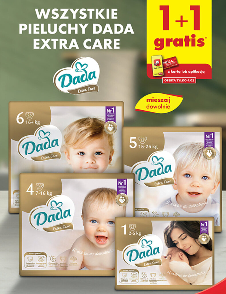 pieluchy dada extra care biedronka promocja