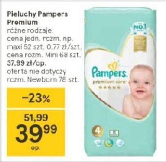 chusteczki pampers cena tesco