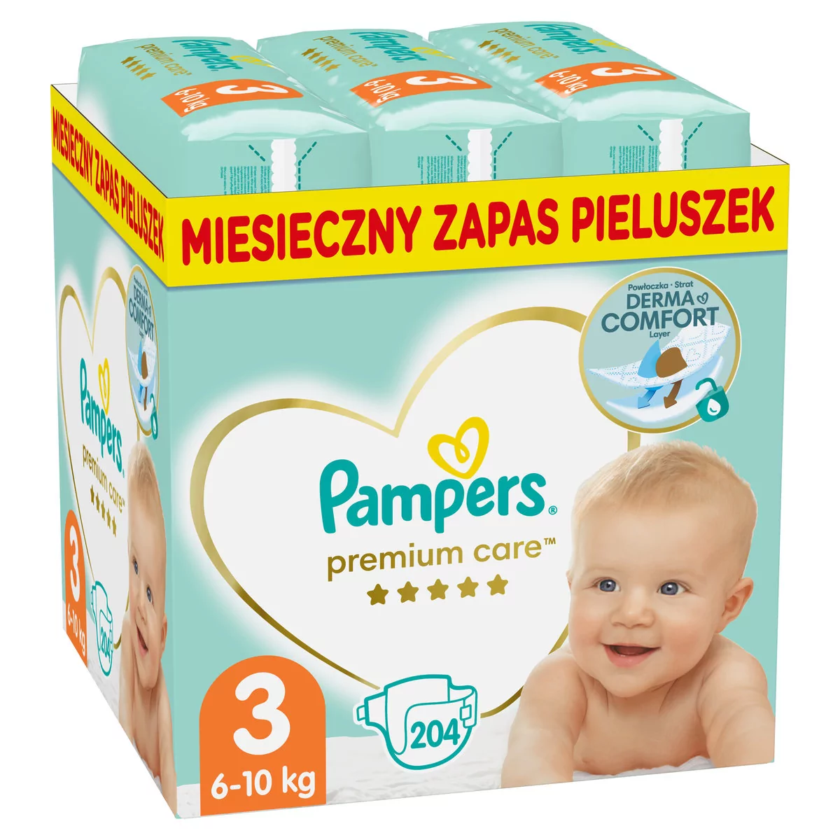 pampers pieluchy premium care 3 midi 204 szt