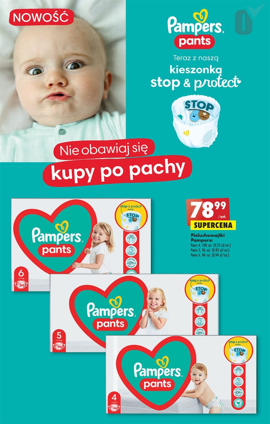 biedronka pieluchomajtki pampers