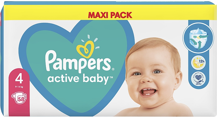 pampers active baby 4 58 sztuk