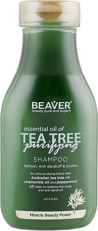 beaver oczyszczjący szampon przeciwłupieżowy tea tree