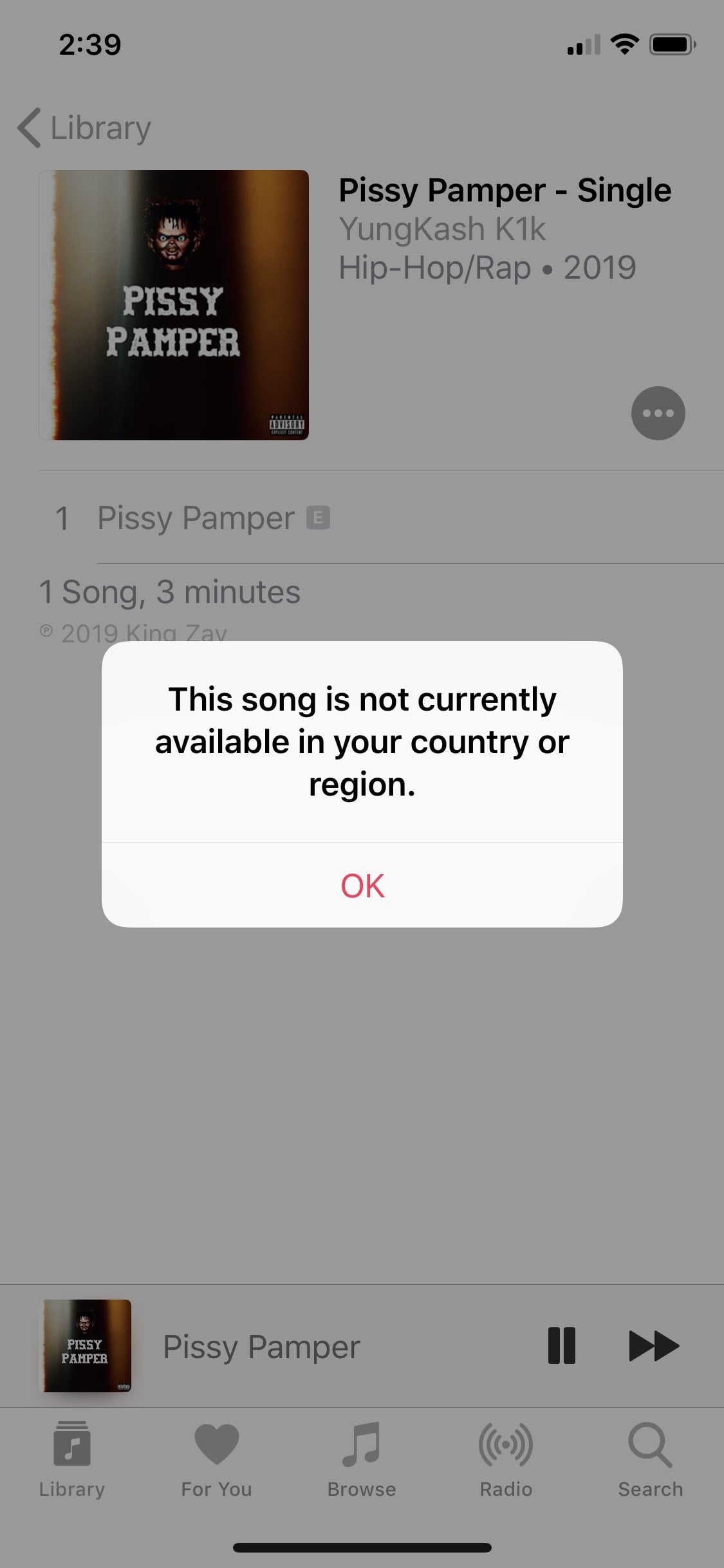 pissy pamper apple music