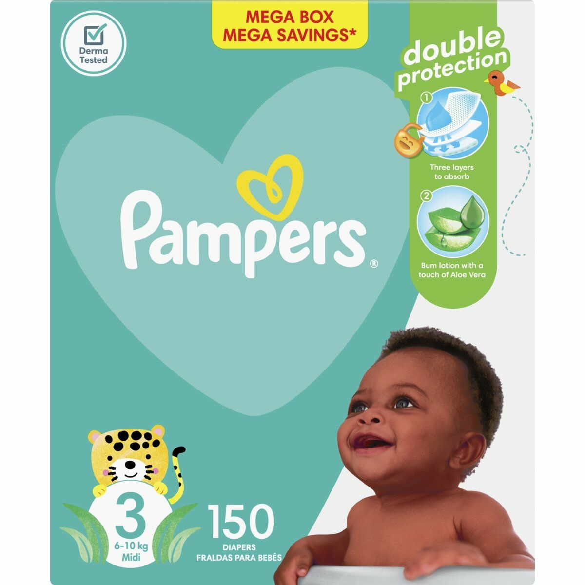 pampers active baby 150 nappies size 3 mega pack