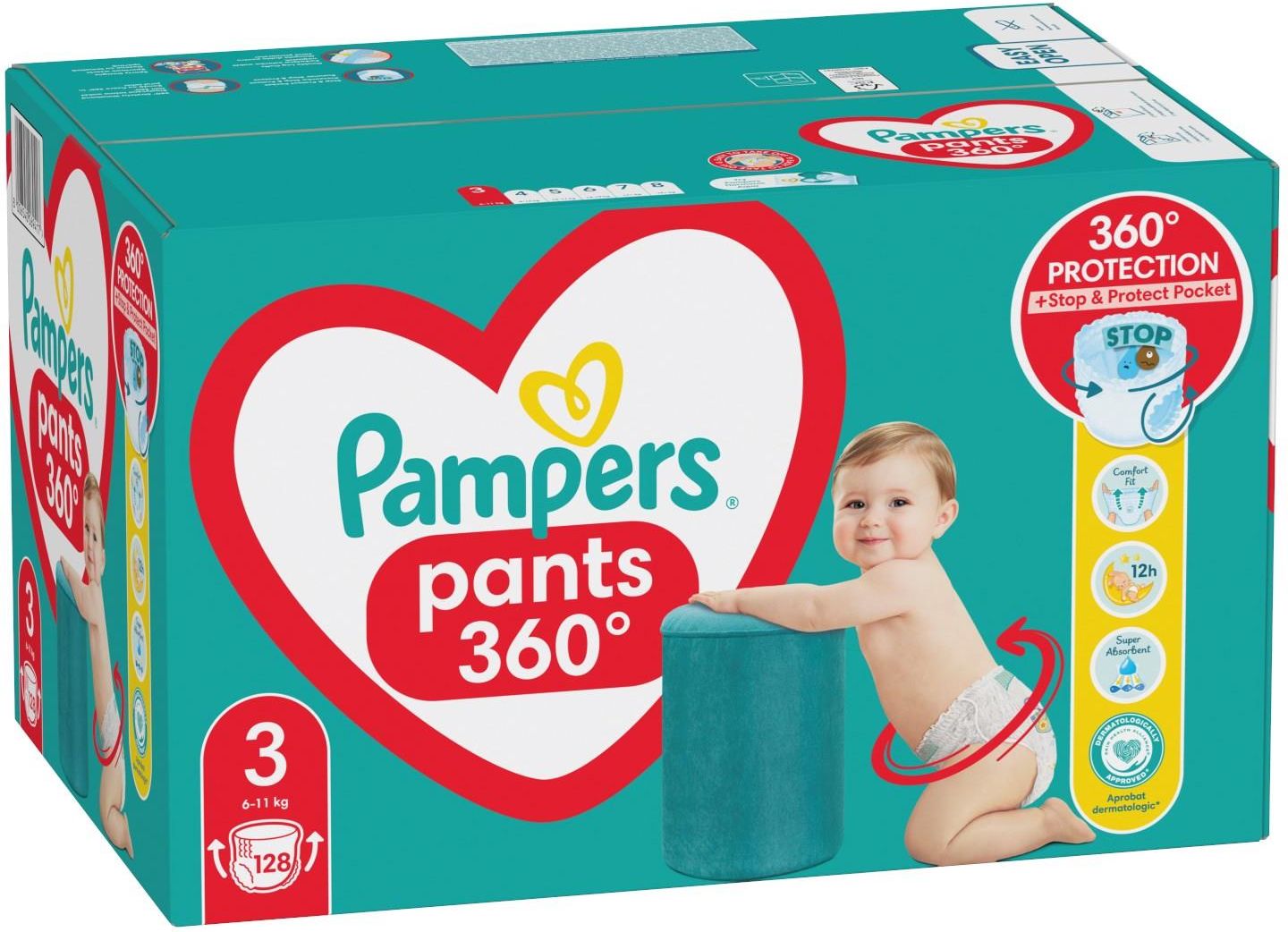 pieluchomajtki pampers 3 naklejka z tylu