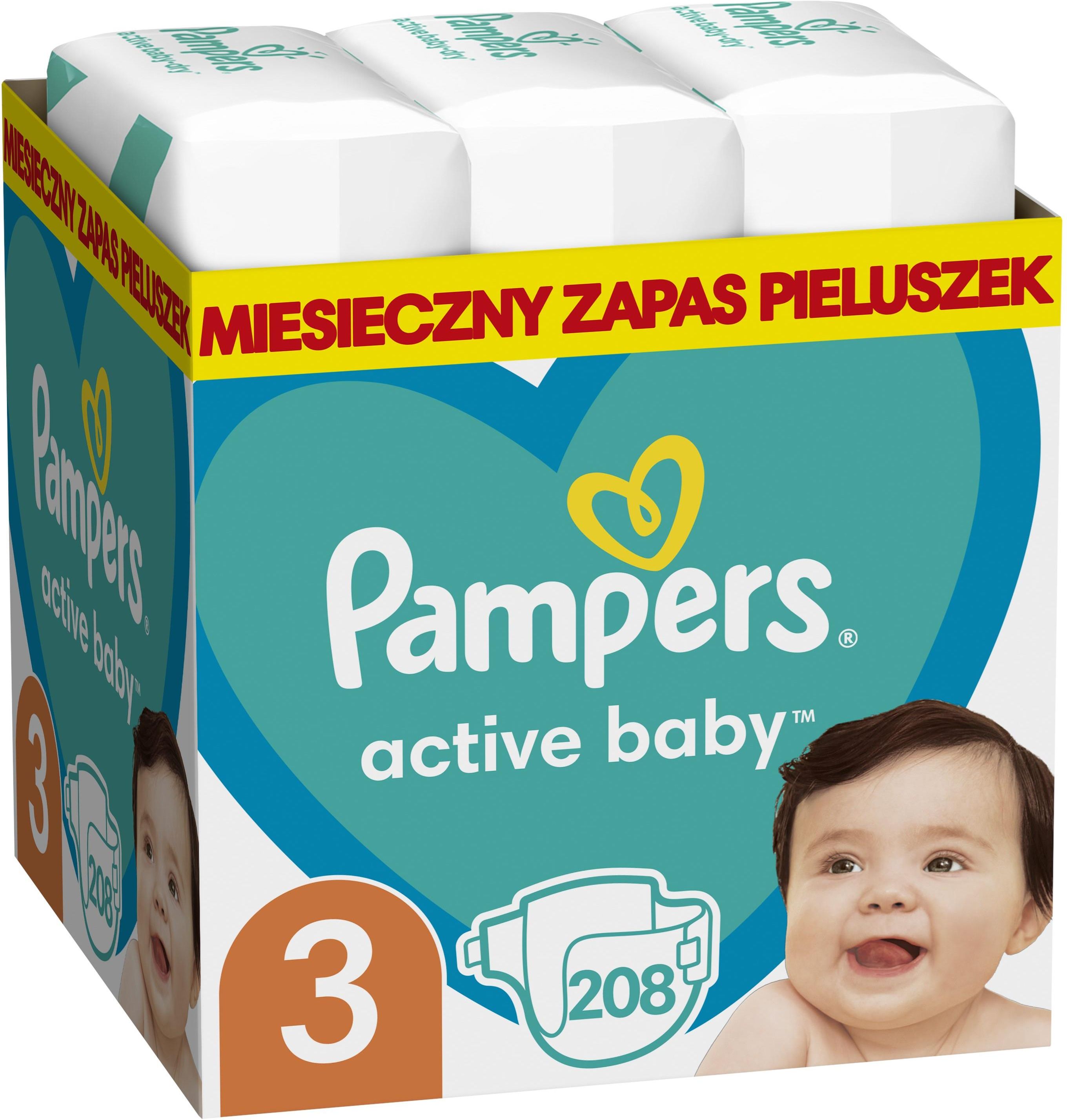 pampers active baby 3 208 sztuk