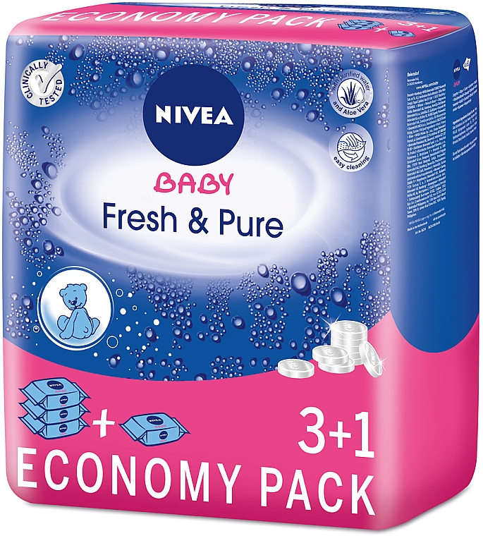 nivea baby chusteczki nawilżane pure &