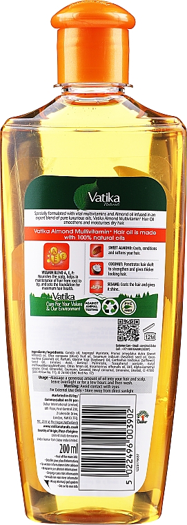 dabur vatika almond hair oil olejek do włosów 150ml