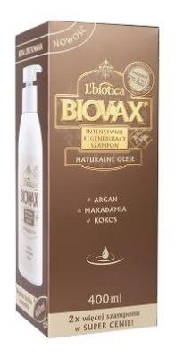 biovax argan makadamia kokos intensywnie regenerujący szampon 400ml