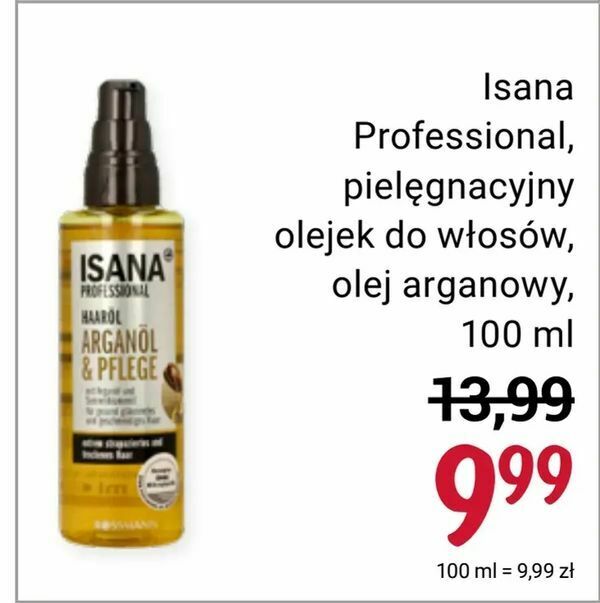 isana professional olejek do włosów pielęgnacyjny olej arganowy