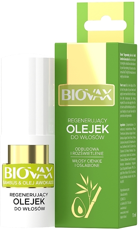 biovax bambus & olej avocado olejek regenerujący do włosów