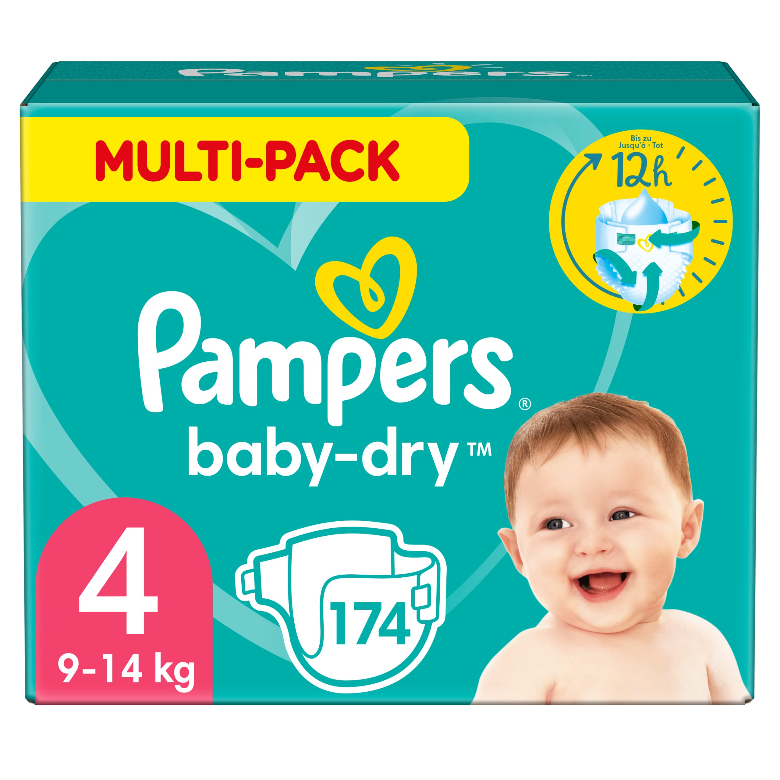 pampers active baby-dry pieluchy rozmiar 4 maxi 8-14kg 174 sztuk