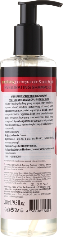 organic shop tantalising szampon do włosów granat & paczula