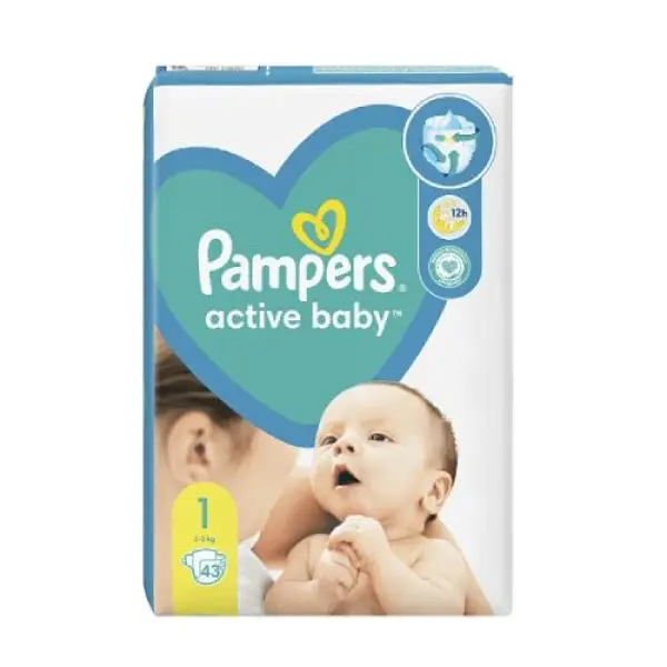 pampers active baby 1 pieluszki newborn 43 sztuk