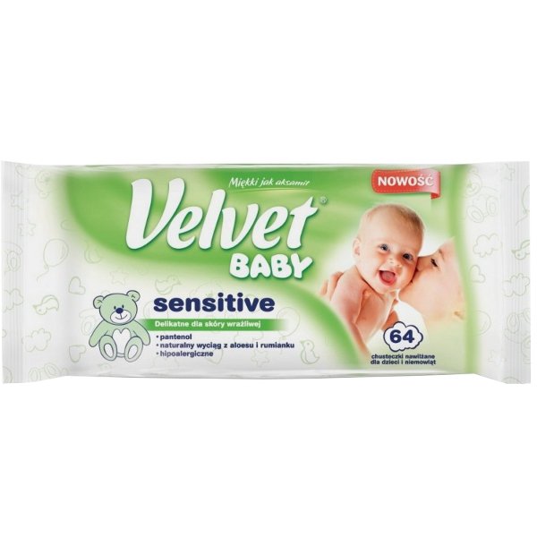 velvet baby sensitive chusteczki nawilżane aloes rumianek hipoalergiczne