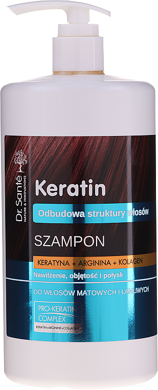 dr.sante keratin hair szampon odbudowujący do włosów łamliwych i matowych