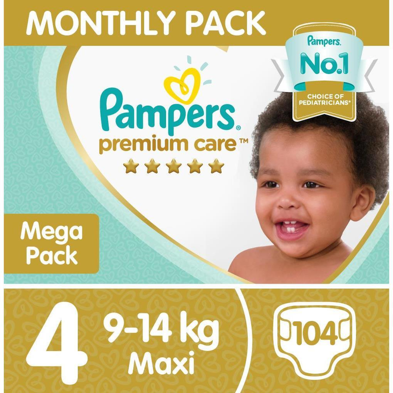 pampers premium care 104 nappies size 4 mega pack