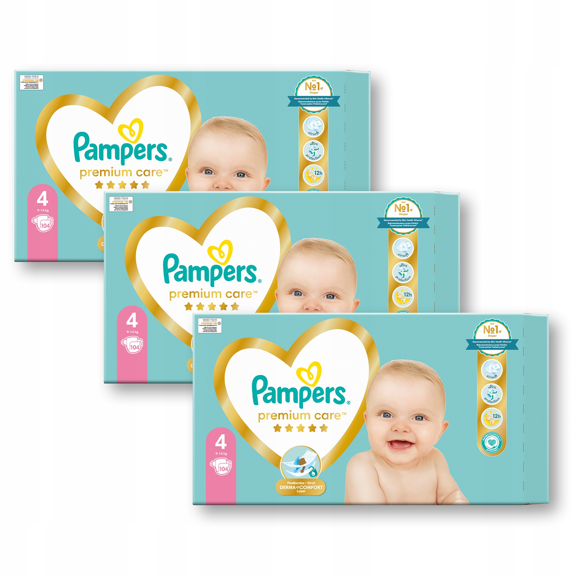 pampers premium care rozmiar 4 104 pieluszki 9kg-14kg