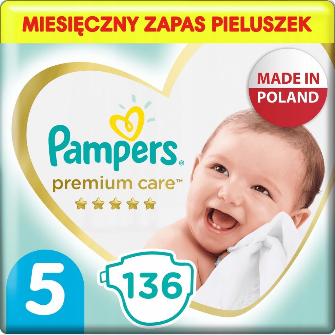 pampers pieluchy premium care 5 junior 136 sztuk