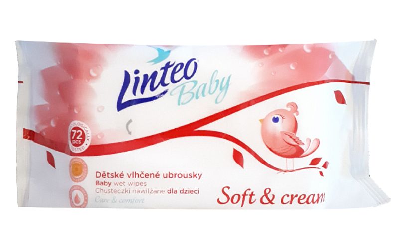 linteo baby chusteczki nawilżane soft & cream 72 szt