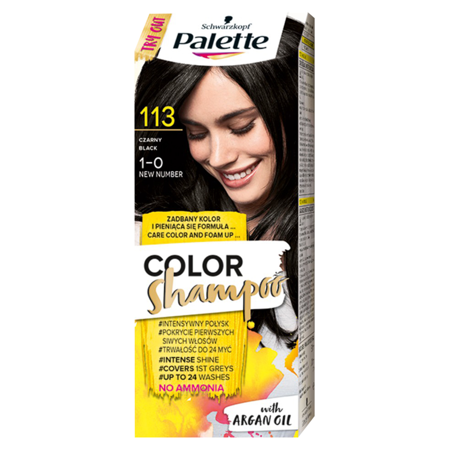 palette color shampoo szampon koloryzujący 113 czarny